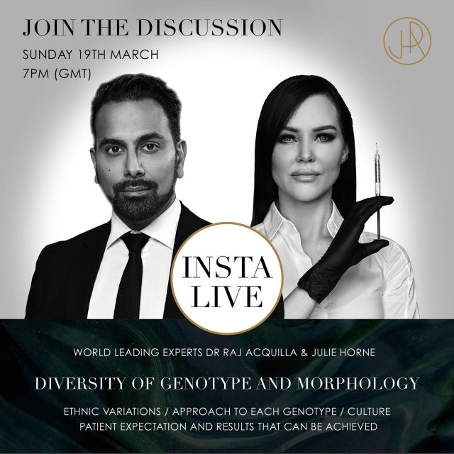 Join us this Sunday at 7pm UK time for our IGLIVE with @juliehornelips where we will be discussing the Diversity of Genotype and Morphology. We will be delving into the detail on topics such as Ethnic Variations, The Approach To Each Genotype, Culture Patient Expectation and The Results That Can Be Achieved!! ✈️💉